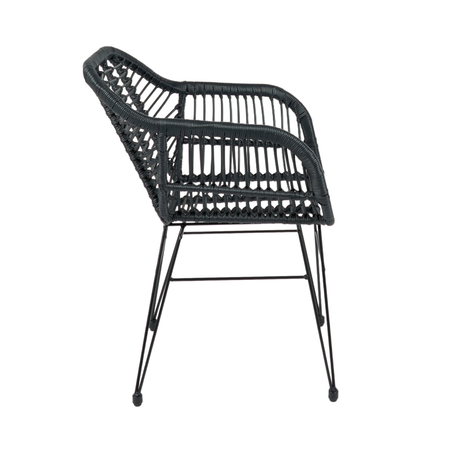 Butaca con Apoyabrazos de Terraza Rattan Grecia Color Negro