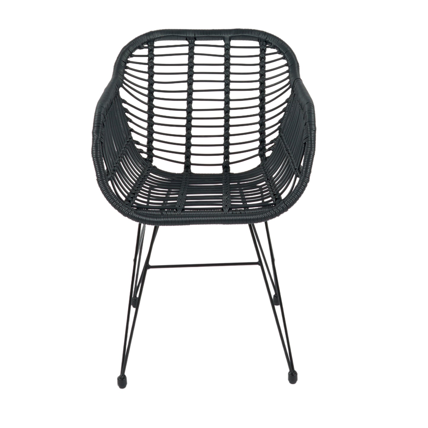 Butaca con Apoyabrazos de Terraza Rattan Grecia Color Negro