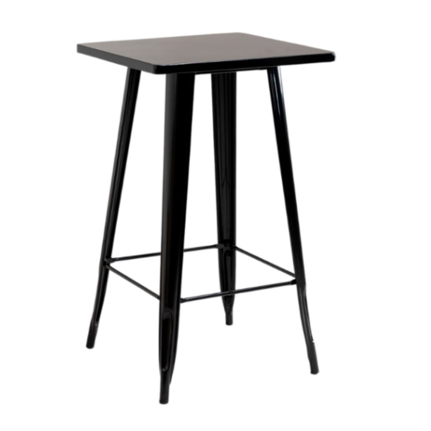 Mesa Tolix de bar o terraza o restaurant 105 cm de alto 60x60cm - Negra