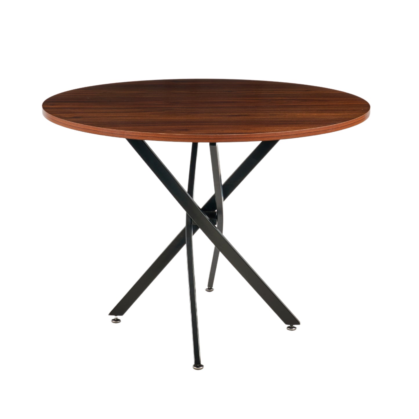 Mesa de Comedor Redonda Walnut enrejada