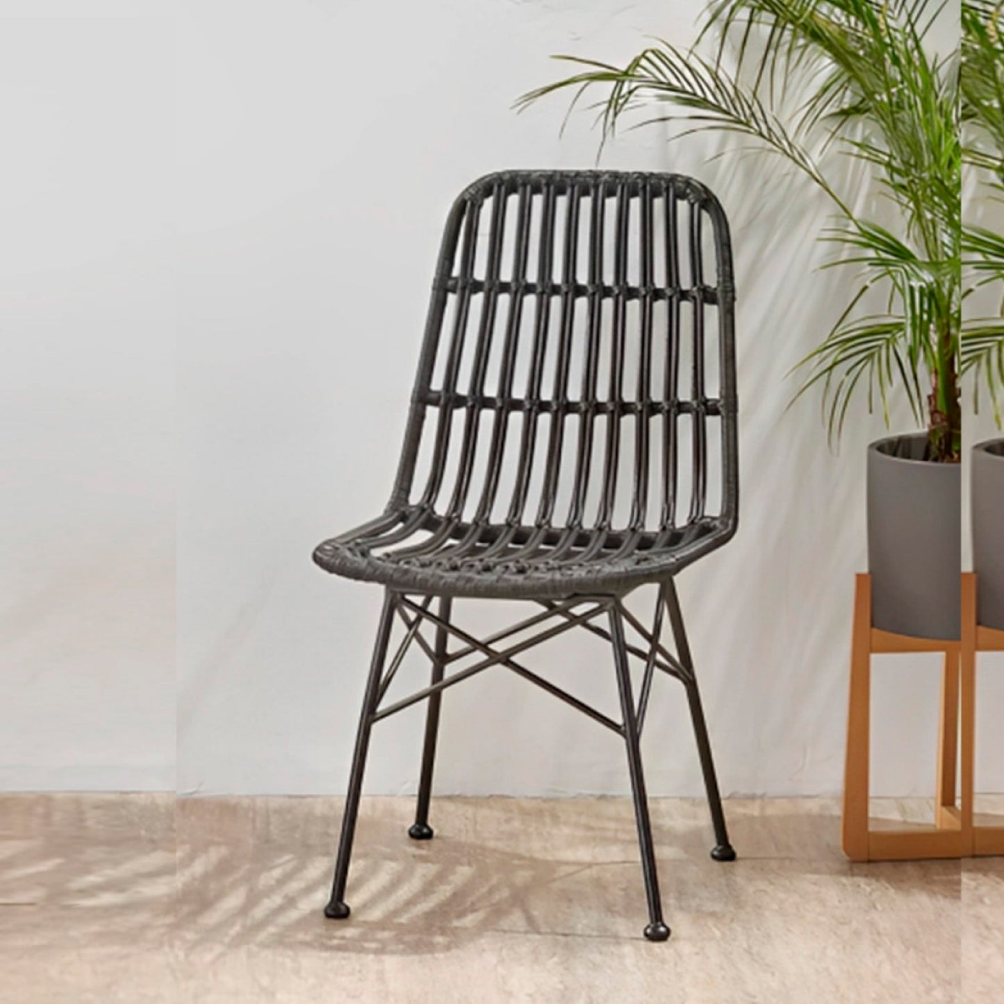 Silla de Comedor Terraza Rattan Grecia Color Negro
