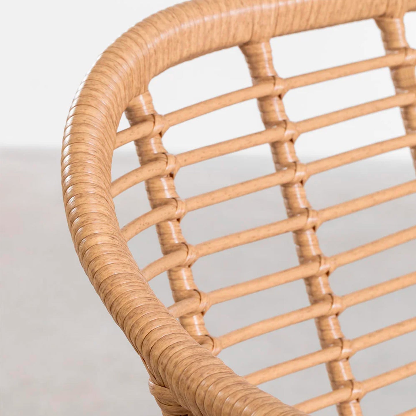 Butaca con Apoyabrazos de Terraza Rattan Grecia Color Madera
