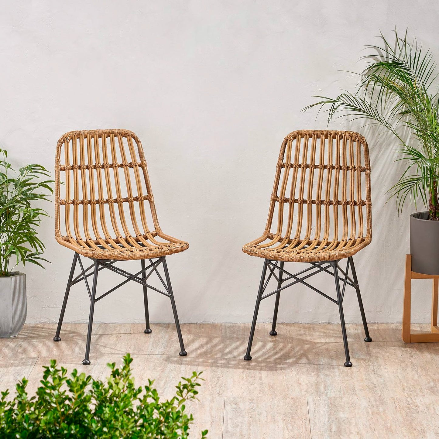 Silla de Comedor Terraza Rattan Grecia Color Madera