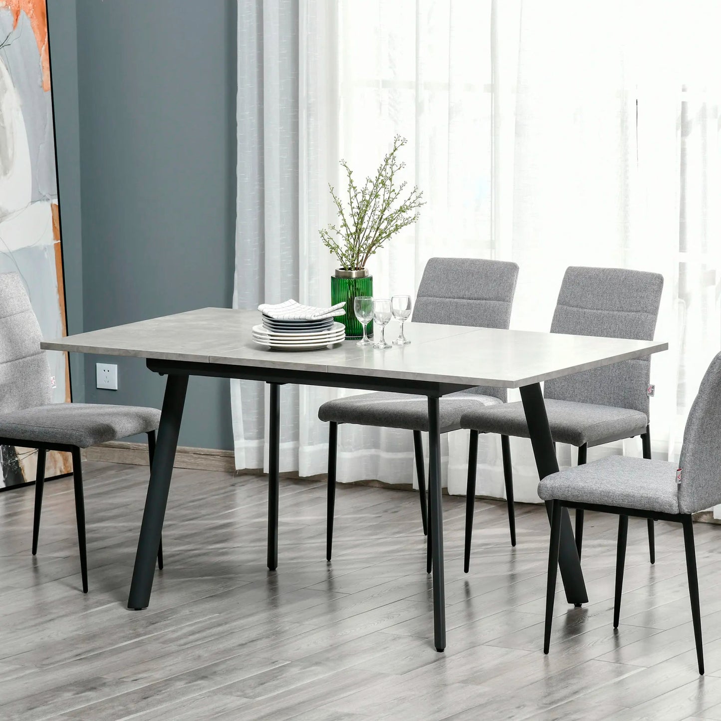 Mesa extensible 120 a 160 cm, ancho 80cm - Madera Clara