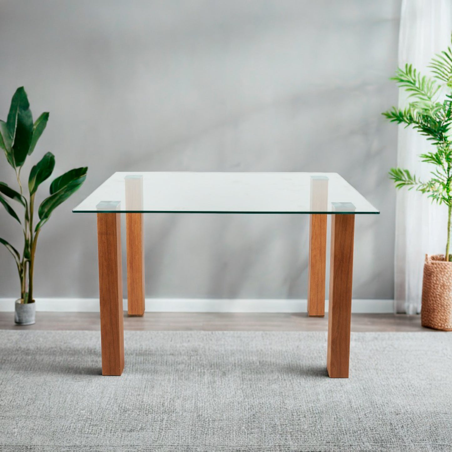 Mesa de comedor vidrio Quadra 120x80