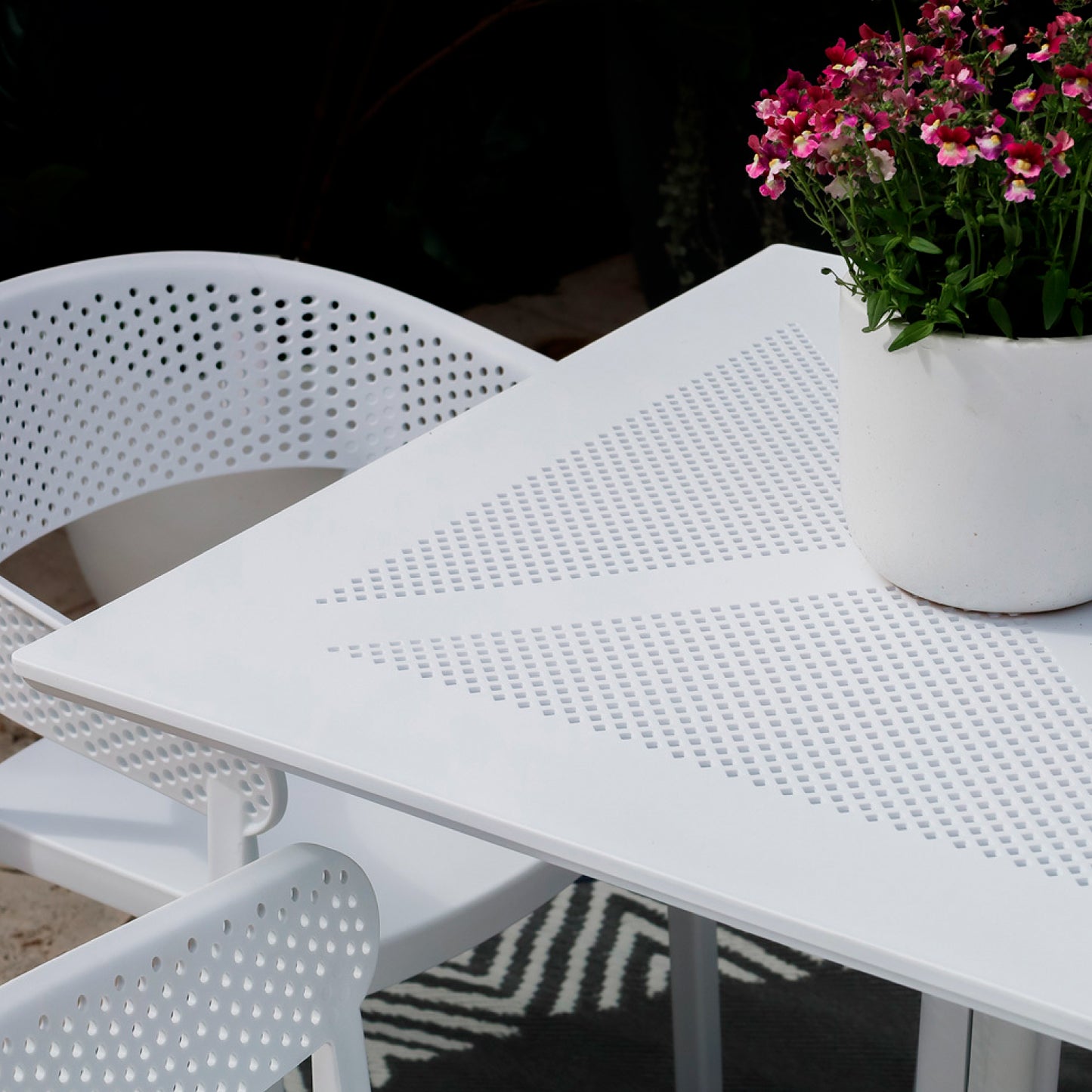 Mesa restaurant 80x80 Polipropileno Terraza Exterior - Blanca
