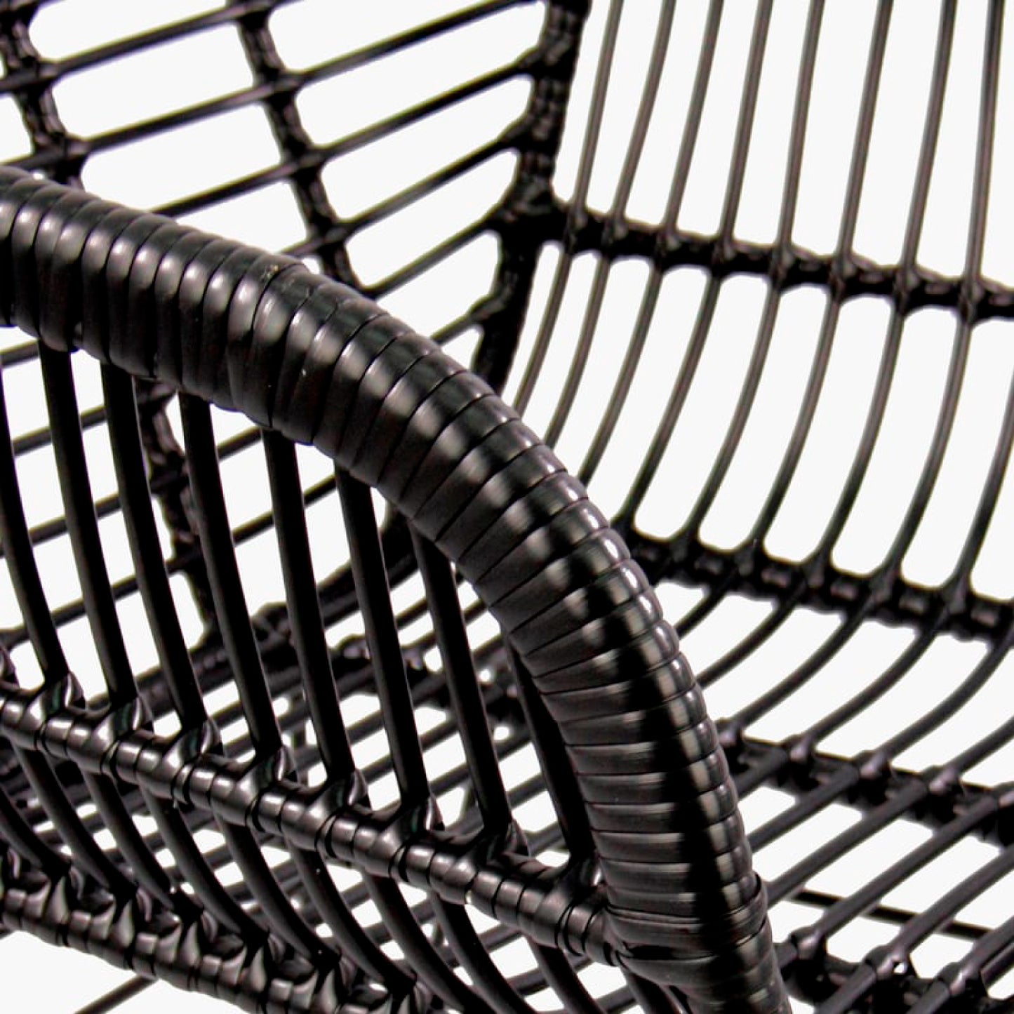 Butaca con Apoyabrazos de Terraza Rattan Grecia Color Negro