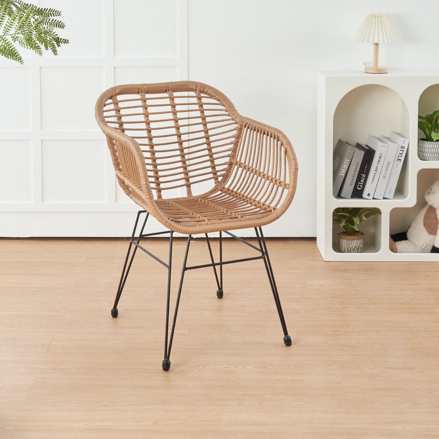 Butaca con Apoyabrazos de Terraza Rattan Grecia Color Madera
