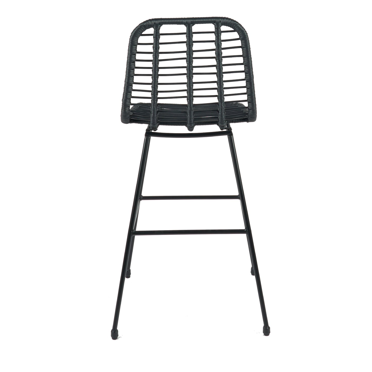 Taburete Alto de Terraza Rattan Grecia Color Negro