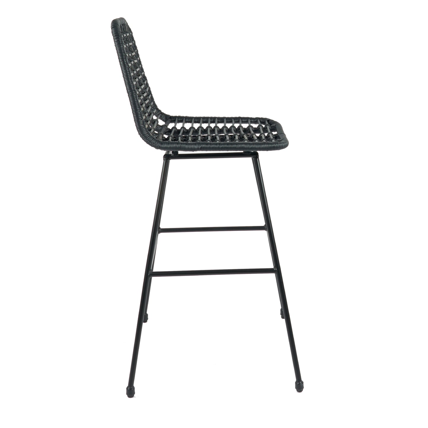 Taburete Alto de Terraza Rattan Grecia Color Negro