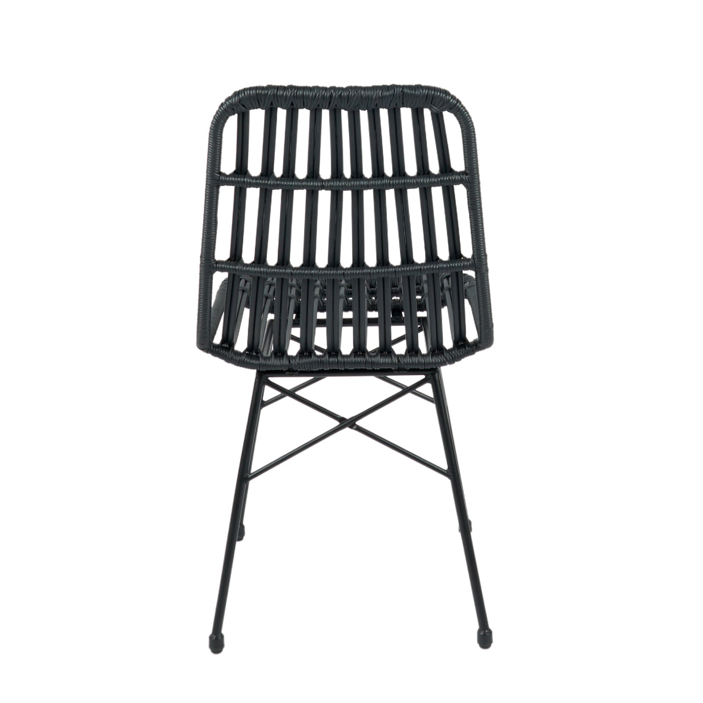 Silla de Comedor Terraza Rattan Grecia Color Negro