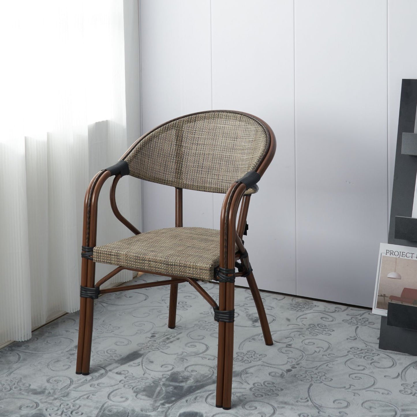 Silla Bistro Parisina Textileno con razos - Beige