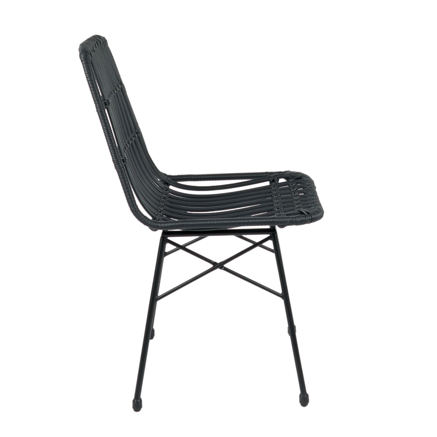 Silla de Comedor Terraza Rattan Grecia Color Negro