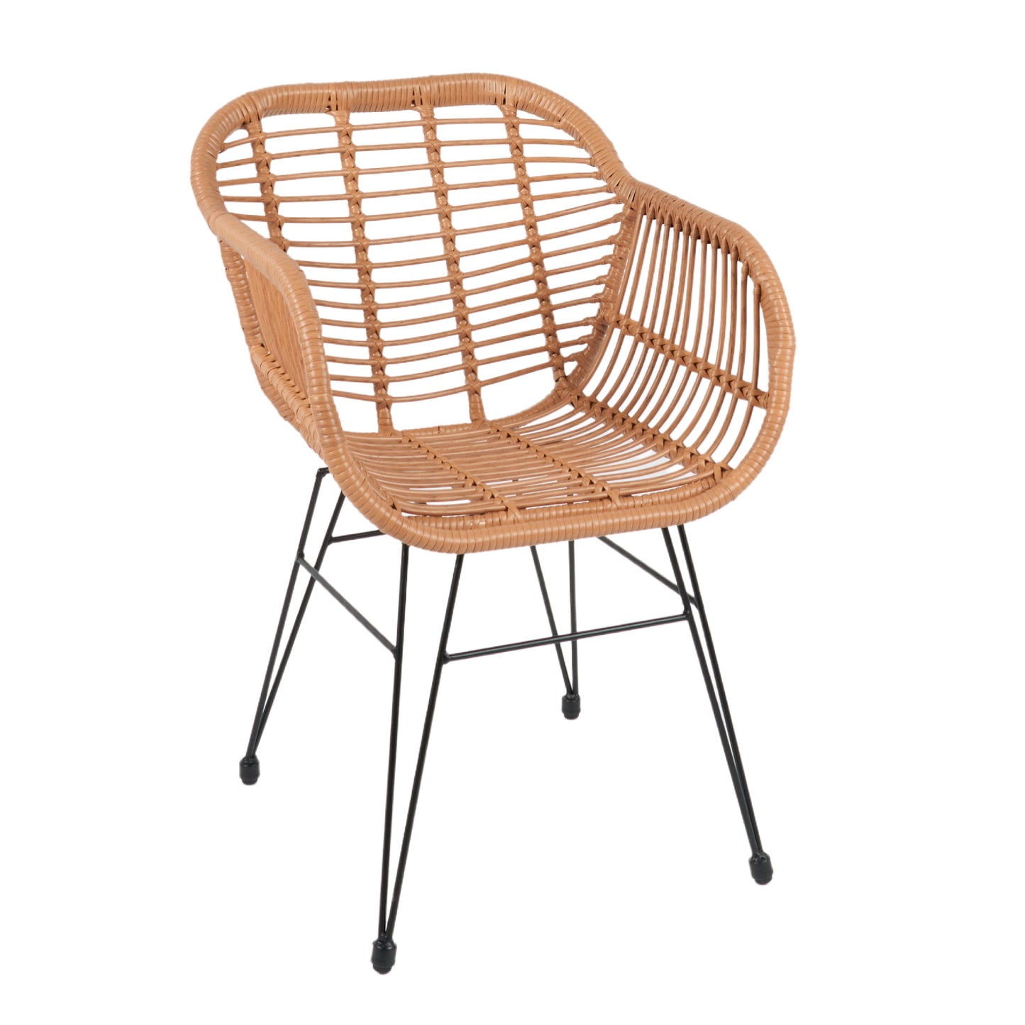 Butaca con Apoyabrazos de Terraza Rattan Grecia Color Madera