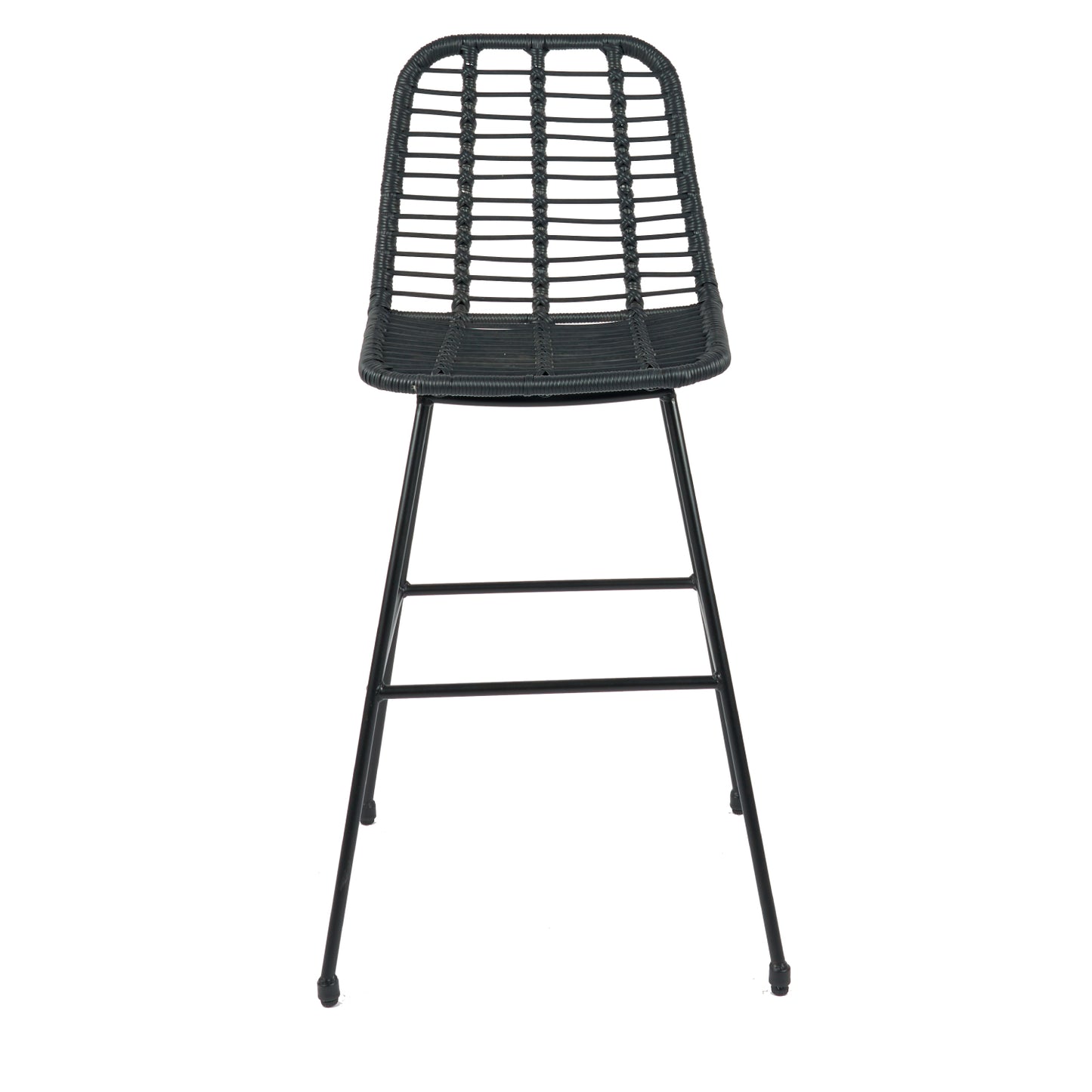 Taburete Alto de Terraza Rattan Grecia Color Negro