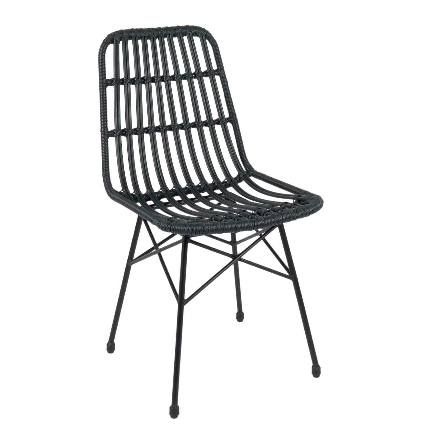 Silla de Comedor Terraza Rattan Grecia Color Negro