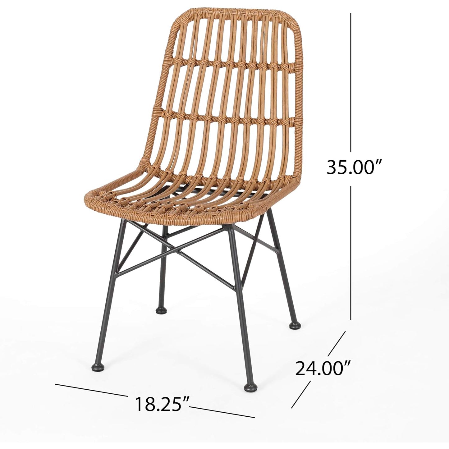 Silla de Comedor Terraza Rattan Grecia Color Madera