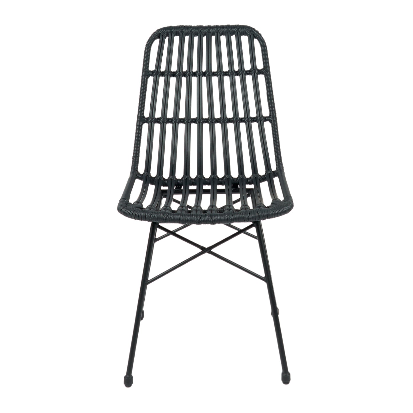 Silla de Comedor Terraza Rattan Grecia Color Negro