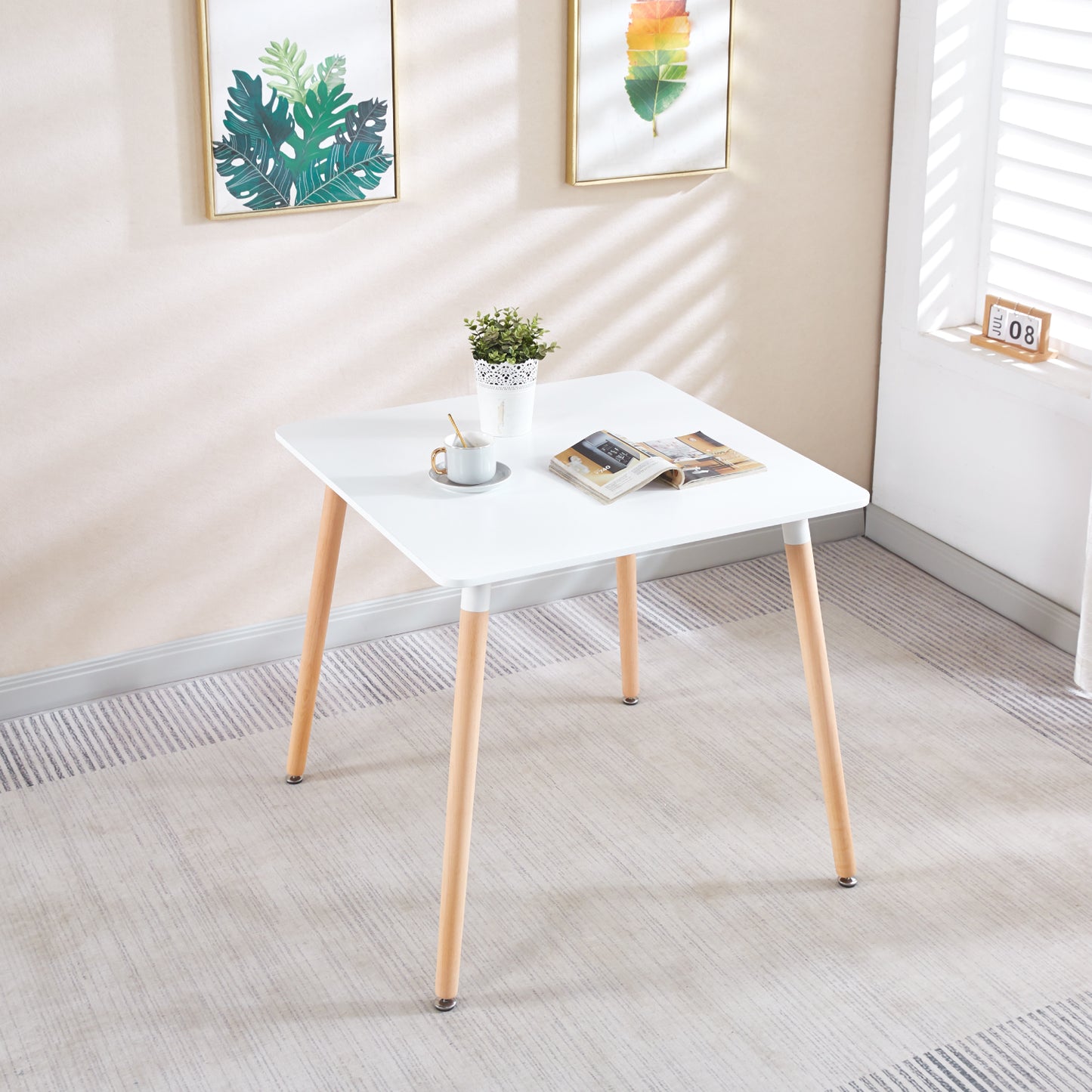 Mesa Cuadrada de Comedor Eames 80x80cm - Blanca