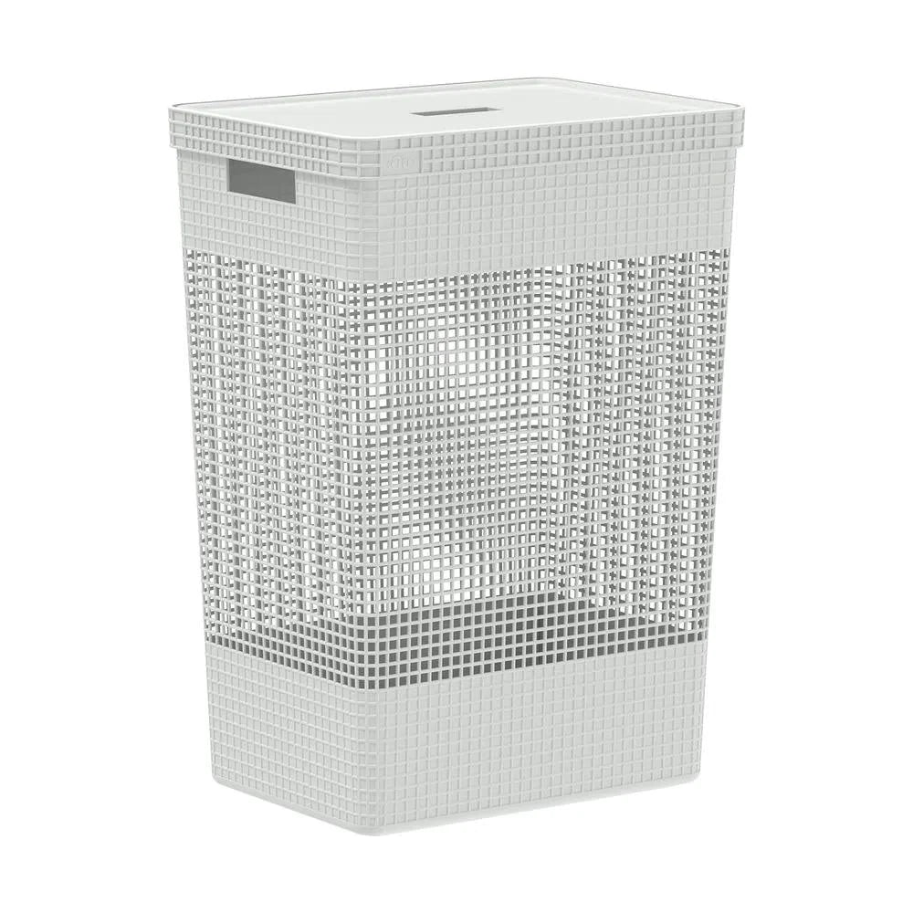CESTA DE ROPA GRID CON TAPA 49 L