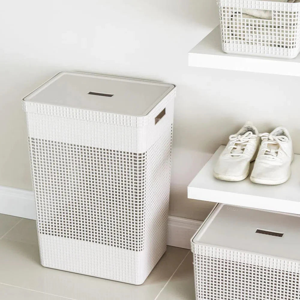 CESTA DE ROPA GRID CON TAPA 49 L