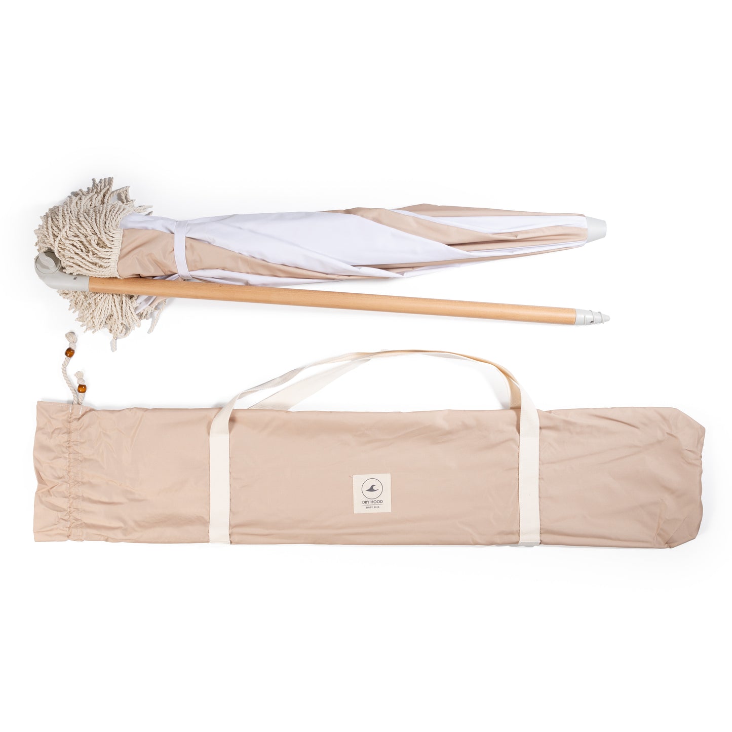 QUITASOL DE PLAYA BEIGE - MADERA