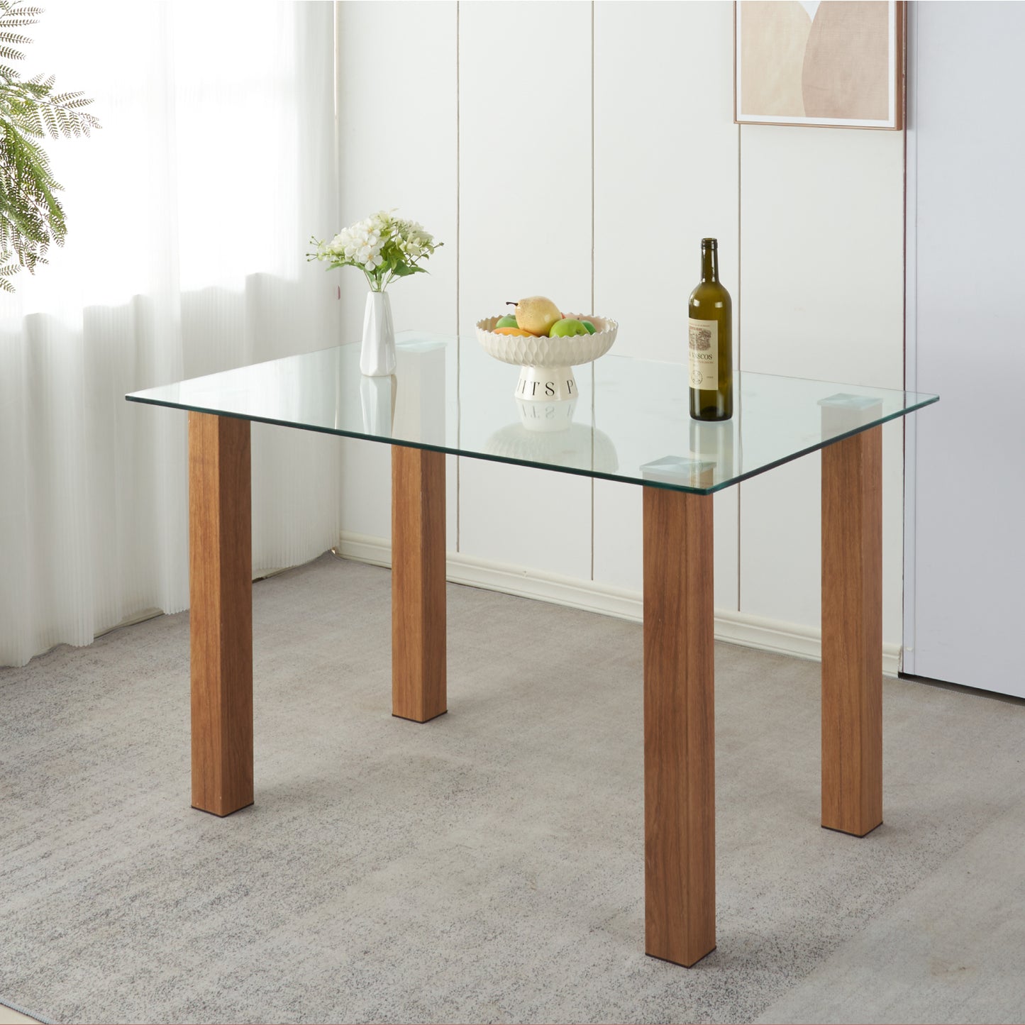 Mesa de comedor vidrio Quadra 120x80