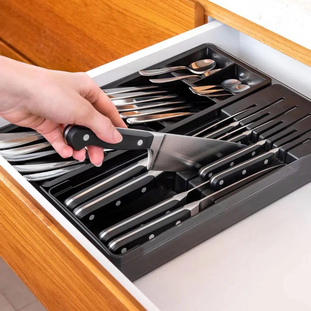 ORGANIZADOR DE CUCHILLO Y CUBIERTOS CLEAR