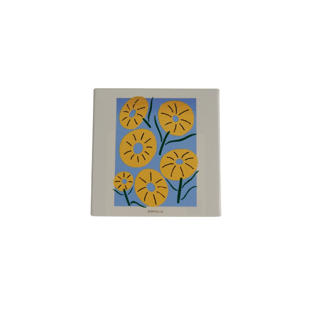 Set de 4 posavasos Flores