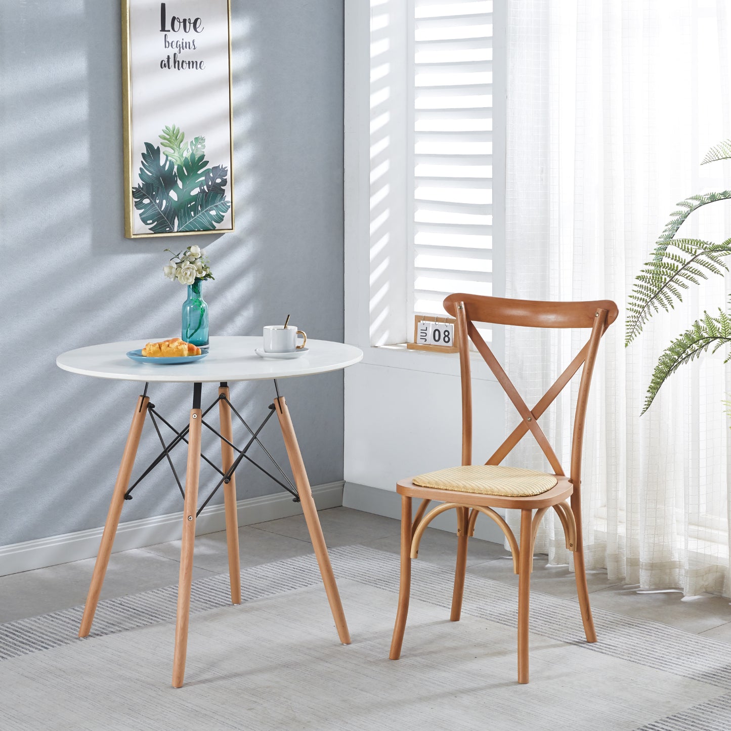 Silla Crossback Madera Rattan