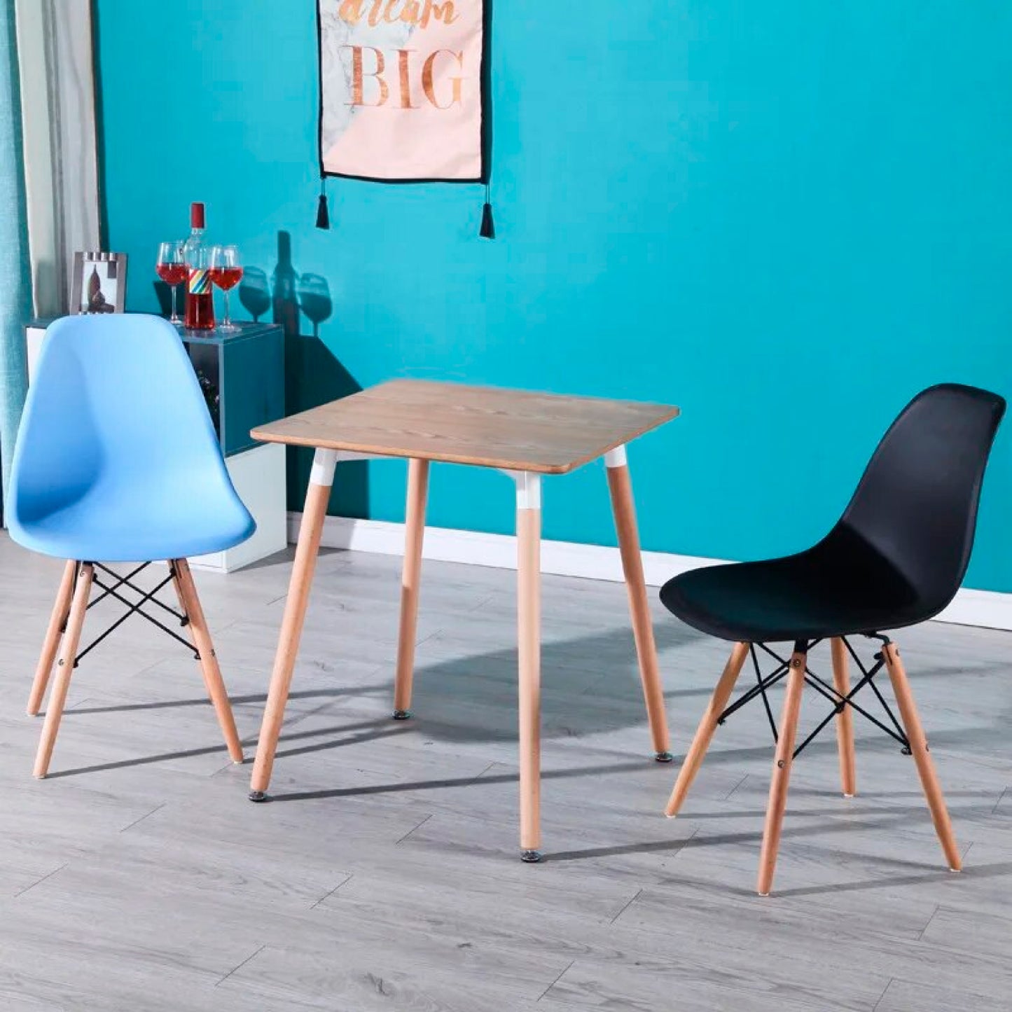 Mesa Cuadrada de Comedor Eames 80x80cm - Blanca
