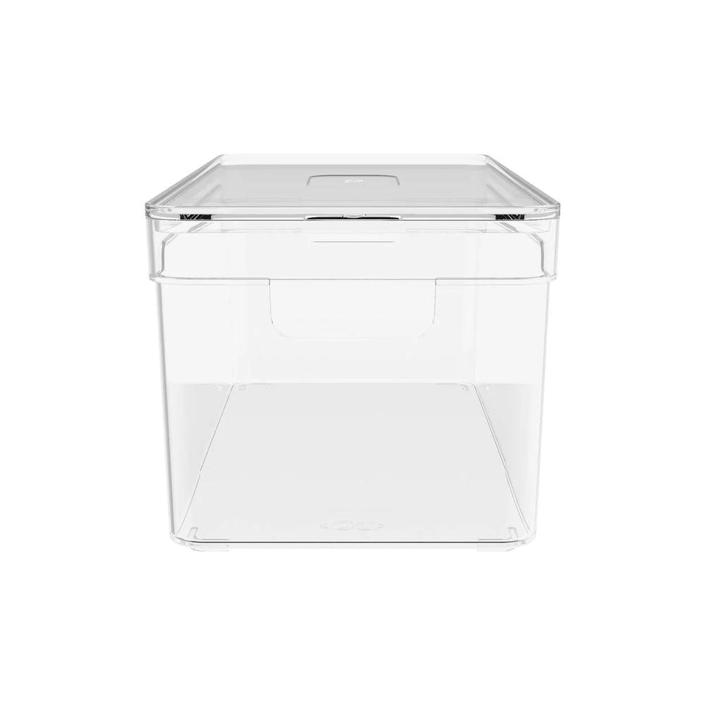ORGANIZADOR DE DESPENSA CON TAPA CLEAR 30 X 15 X 13 CM