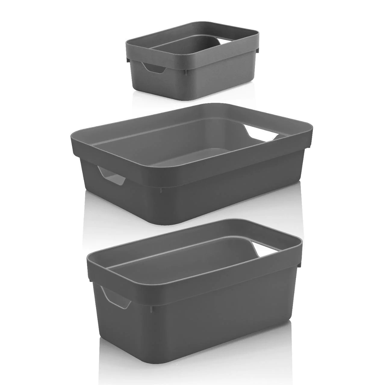 CONJUNTO PEQUEÑO CAJAS CUBE GRIS