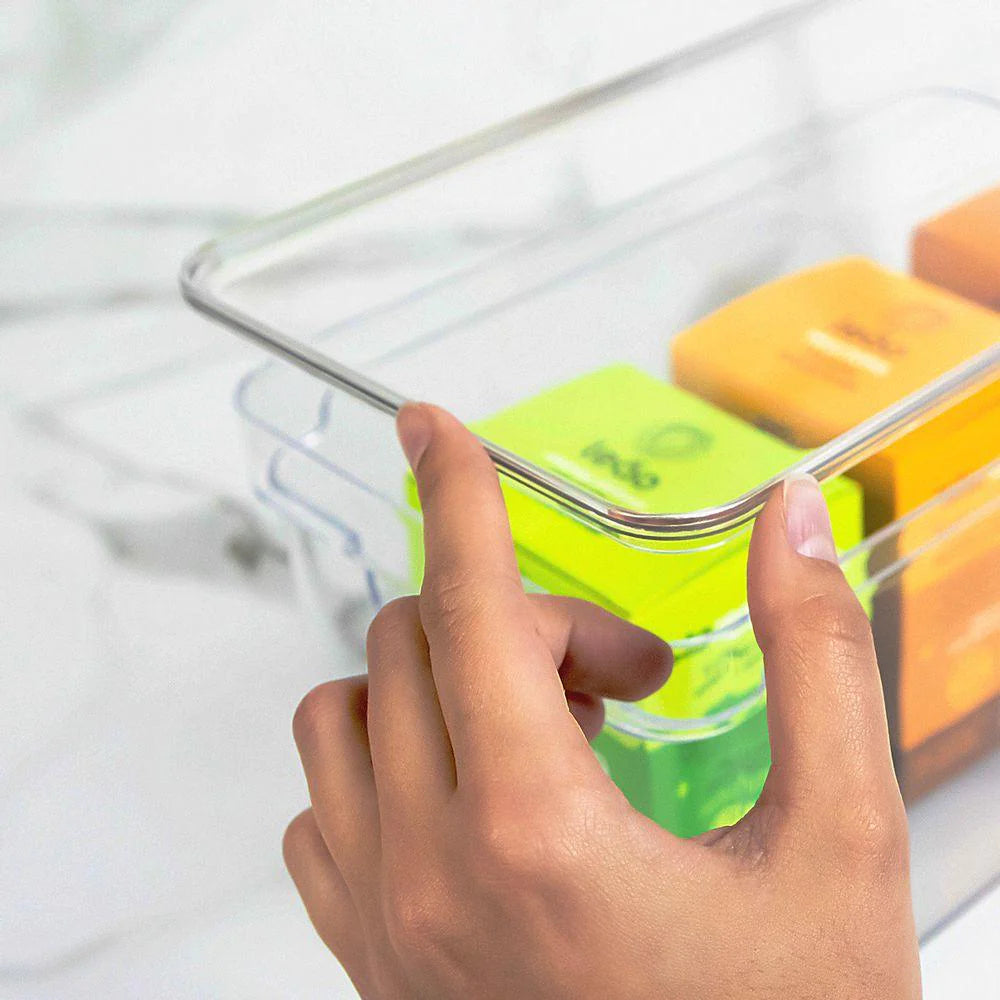 ORGANIZADOR DE DESPENSA CON TAPA CLEAR 30 X 15 X 7 CM