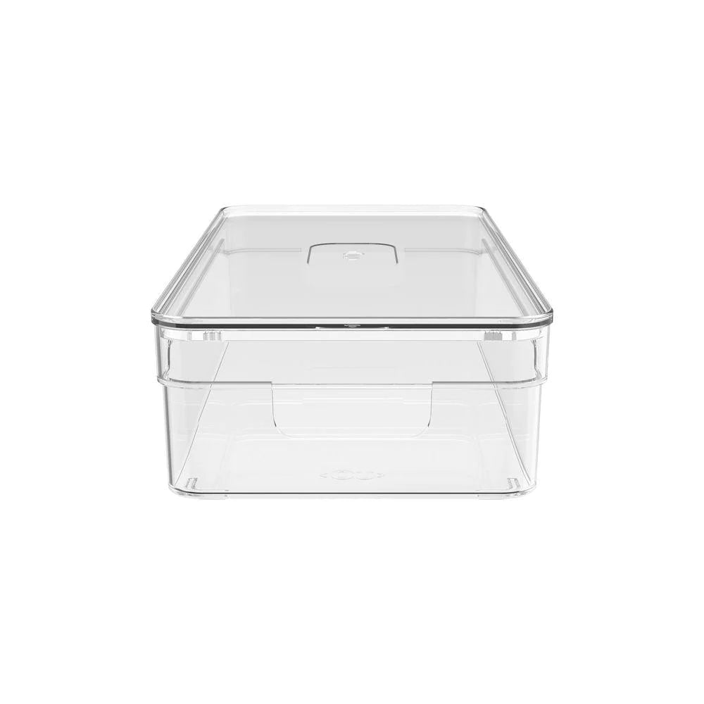ORGANIZADOR DE DESPENSA CON TAPA CLEAR 30 X 15 X 7 CM