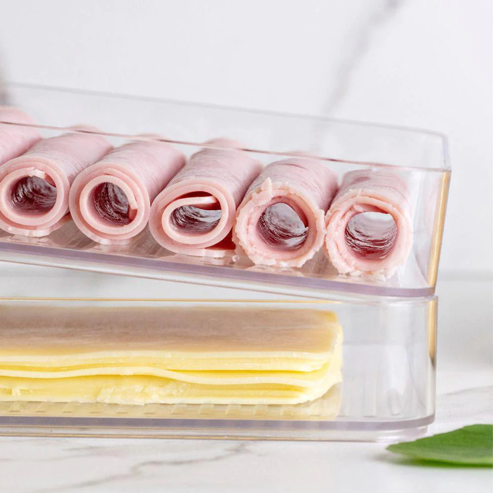 CONTENEDOR JAMÓN/QUESO DOBLE CLEAR TRANSPARENTE