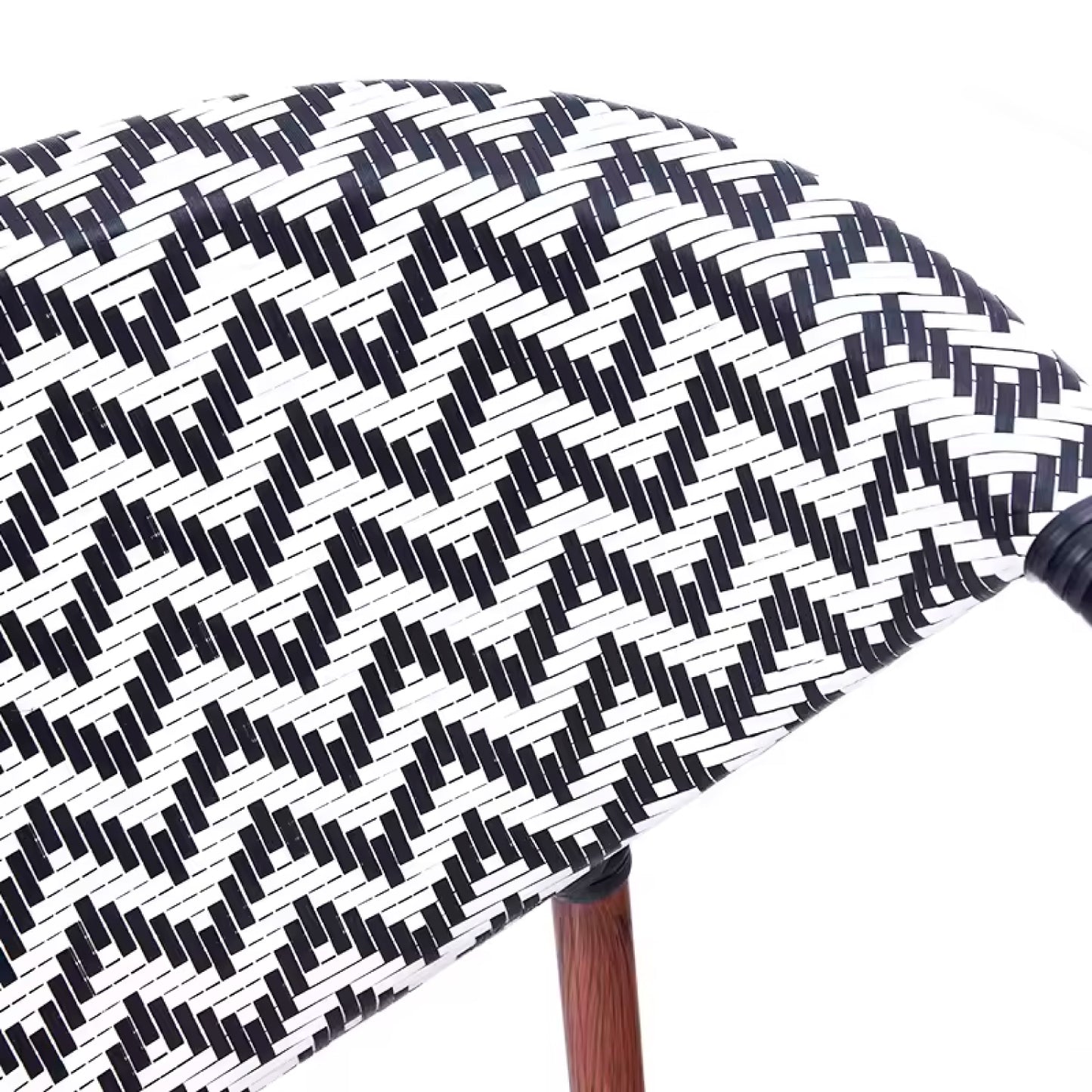 Silla Bistro Parisina Rattan con reposabrazos - Blanca con negro