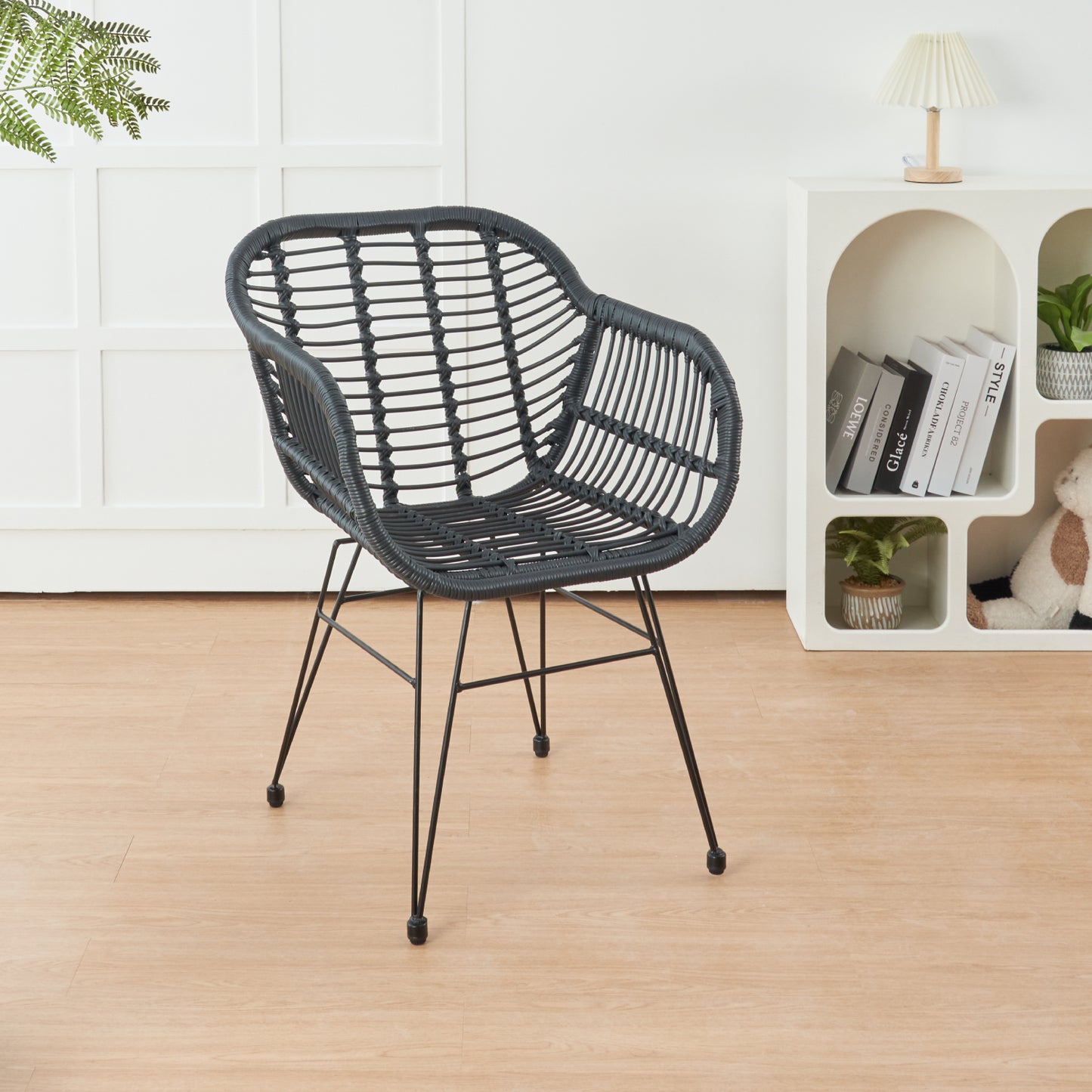 Butaca con Apoyabrazos de Terraza Rattan Grecia Color Negro