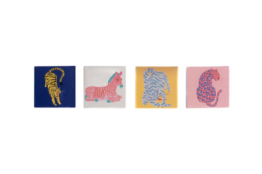 Set de 4 posavasos tigre